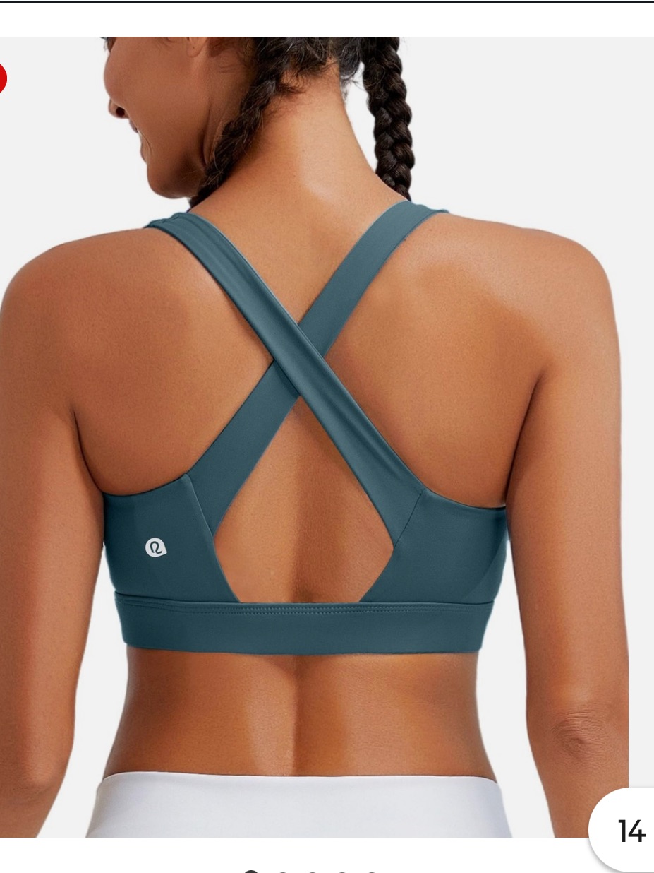 Cross-Back Teal Sports Bralette